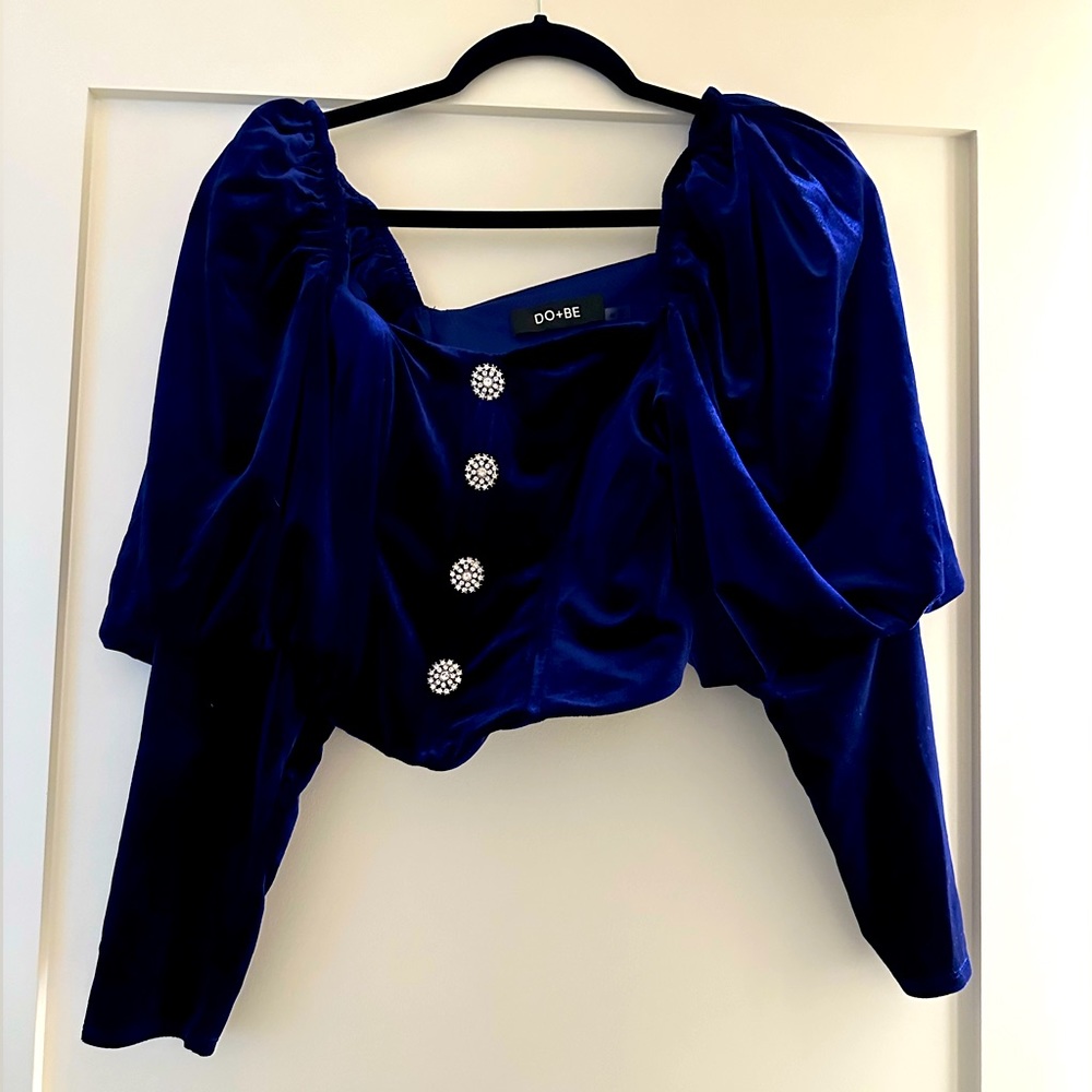 Velvet long sleeve top